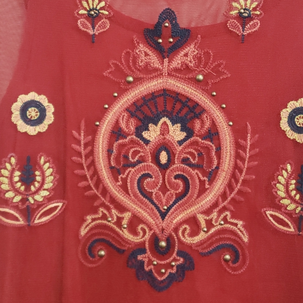 Coco Jaimeson Burnt Orange Sleeveless Top Sz S - Picture 3 of 5